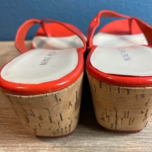 nine west Womens Platform Shoes Sz 8 Orange - Picture 5 of 6